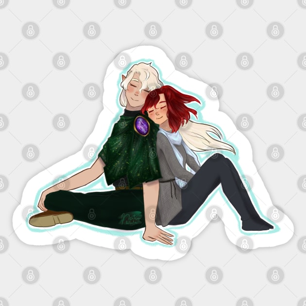 Sheranae and Al sleeping Sticker by natalilute